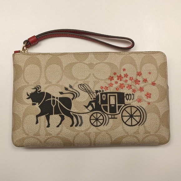 Coach Handbags - ✨NEW✨ Lunar New Year Large Corner Zip Wristlet In Signature Canvas